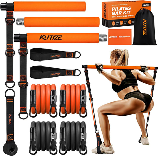 Ultimate Pilates Bar Kit with Resistance Bands - Perfect for Full-Body Workouts at Home or On-the-Go!