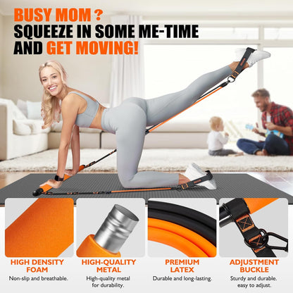 Ultimate Pilates Bar Kit with Resistance Bands - Perfect for Full-Body Workouts at Home or On-the-Go!