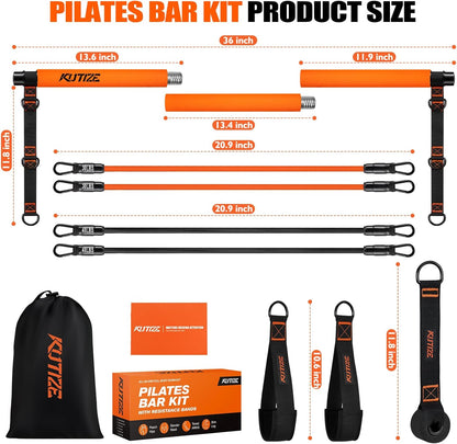 Ultimate Pilates Bar Kit with Resistance Bands - Perfect for Full-Body Workouts at Home or On-the-Go!
