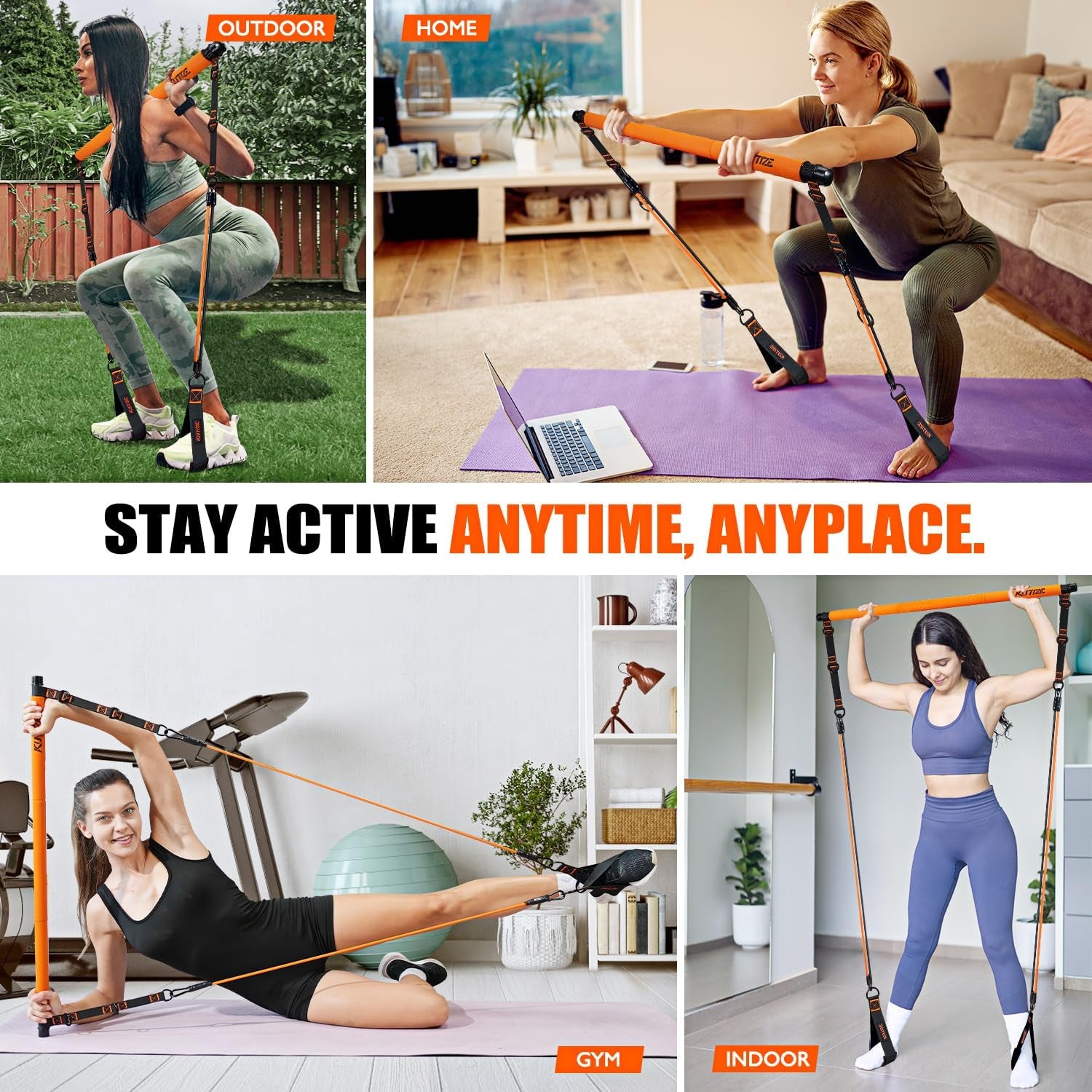 Ultimate Pilates Bar Kit with Resistance Bands - Perfect for Full-Body Workouts at Home or On-the-Go!