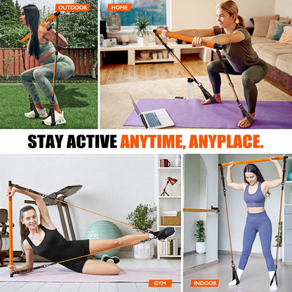 Ultimate Pilates Bar Kit with Resistance Bands - Perfect for Full-Body Workouts at Home or On-the-Go!