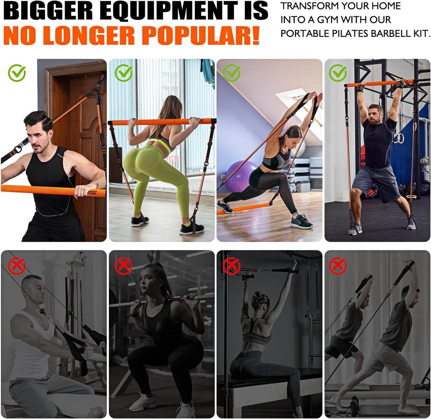 Ultimate Pilates Bar Kit with Resistance Bands - Perfect for Full-Body Workouts at Home or On-the-Go!