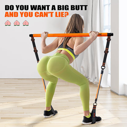 Ultimate Pilates Bar Kit with Resistance Bands - Perfect for Full-Body Workouts at Home or On-the-Go!